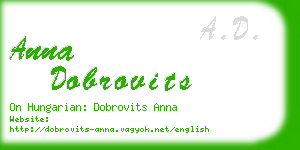 anna dobrovits business card